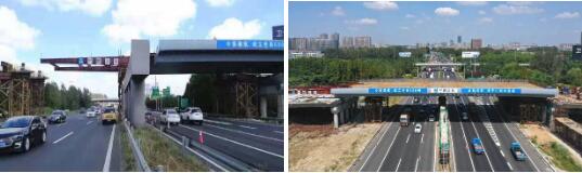 芙蓉大道京沪高速跨线桥北半幅钢箱梁顶推顺利完成